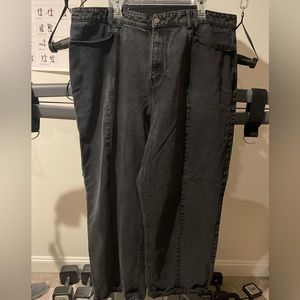 Pretty Little Thing size 20 baggy wide leg charcoal jeans